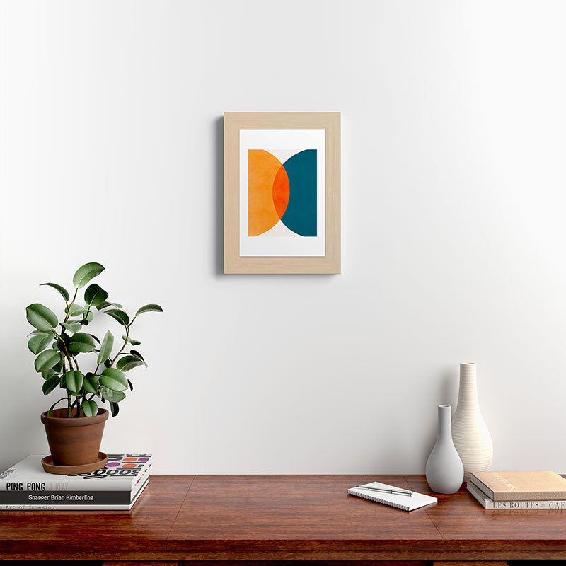 Mid Century Eclipse / Abstract Geometric Framed Art Print Gallery Image 62