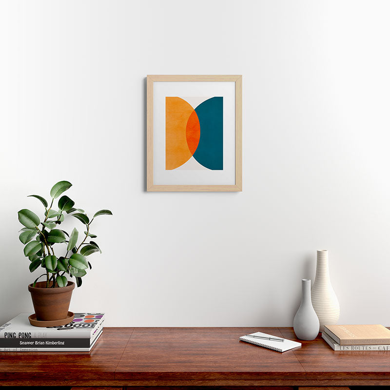 Mid Century Eclipse / Abstract Geometric Framed Art Print Gallery Image 63