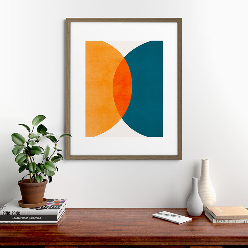 Mid Century Eclipse / Abstract Geometric Framed Art Print Gallery Image 58