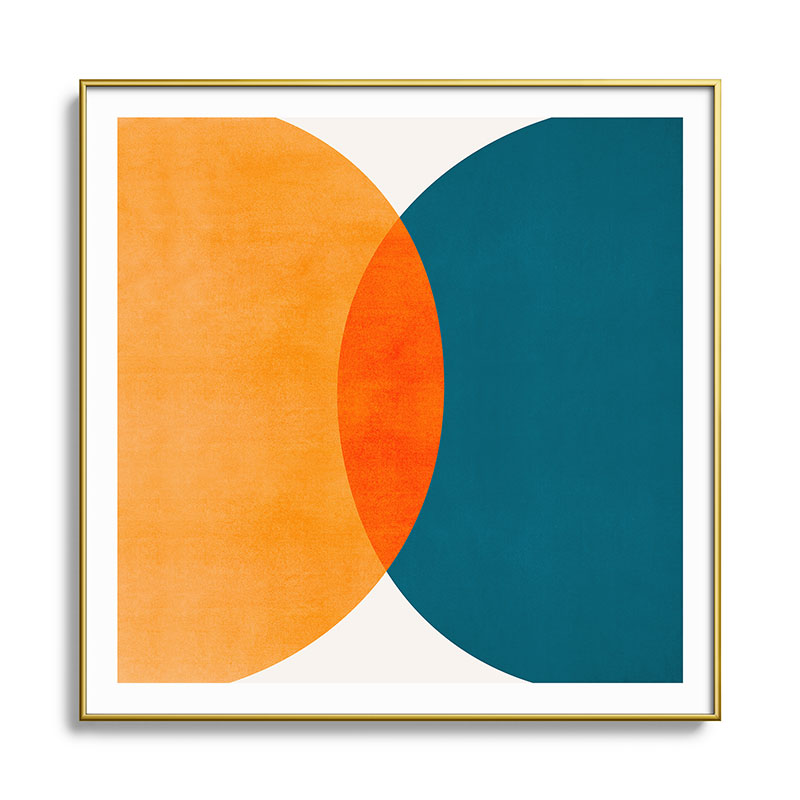Mid Century Eclipse / Abstract Geometric Framed Art Print Gallery Image 136