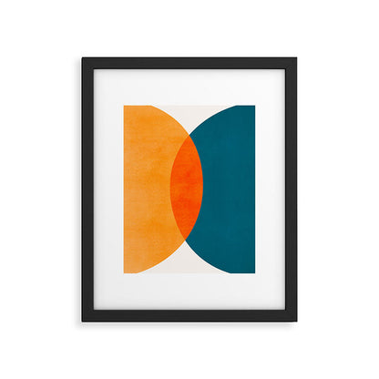 Mid Century Eclipse / Abstract Geometric Framed Art Print Gallery Image 3