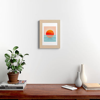 Minimalist Sunset III / Abstract Landscape Framed Art Print Gallery Image 62