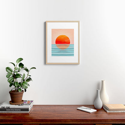 Minimalist Sunset III / Abstract Landscape Framed Art Print Gallery Image 26