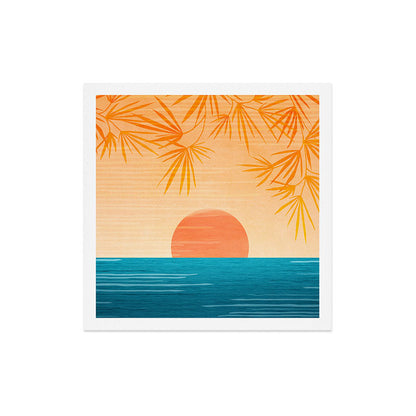 Orange Tropical Sunset Landscape 2 Art Print Gallery Image 5