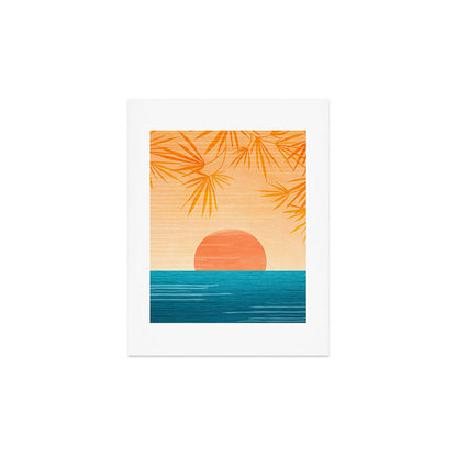 Orange Tropical Sunset Landscape 2 Art Print Gallery Image 3