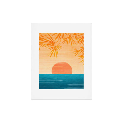 Orange Tropical Sunset Landscape 2 Art Print Gallery Image 7
