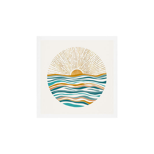 The Sun and The Sea - Gold and Teal Art Print Gallery Image 2