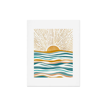 The Sun and The Sea - Gold and Teal Art Print Gallery Image 6