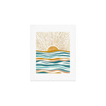 The Sun and The Sea - Gold and Teal Art Print Gallery Image 1