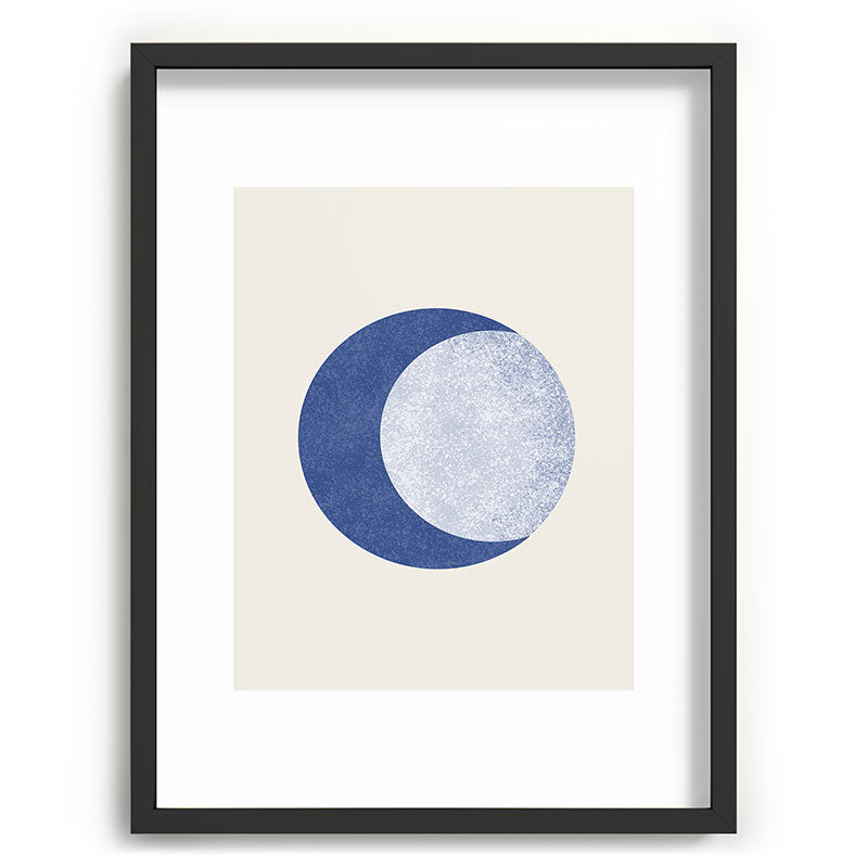 Moon Crescent - Blue Framed Art Print Gallery Image 84