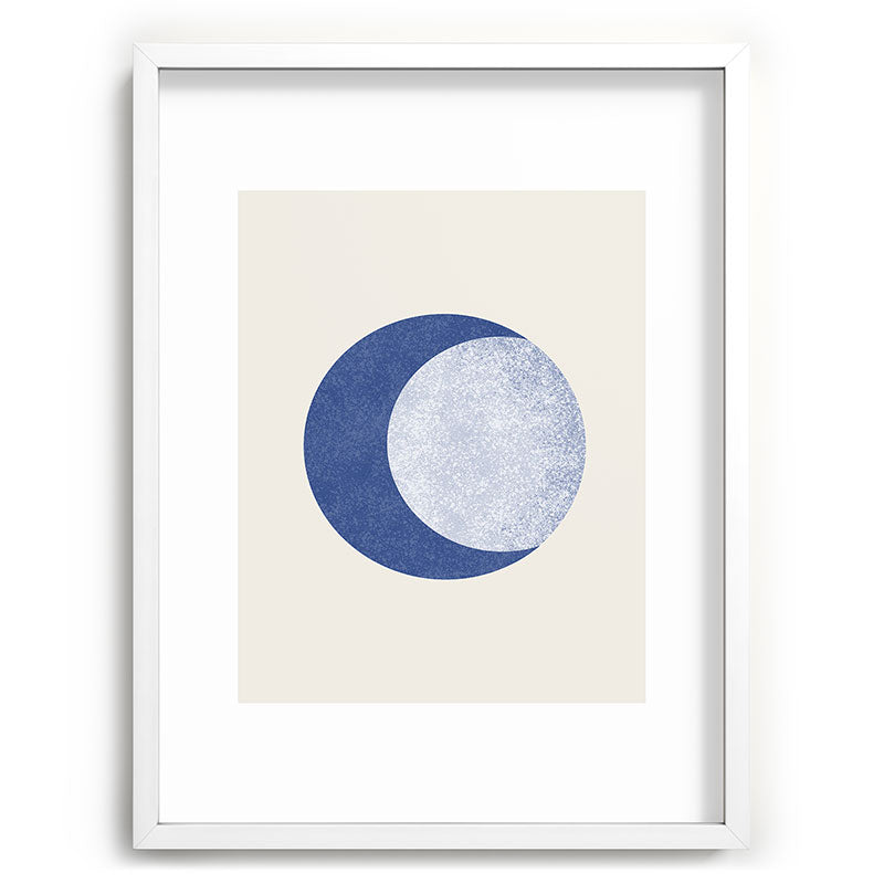 Moon Crescent - Blue Framed Art Print Gallery Image 108
