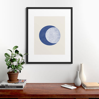 Moon Crescent - Blue Framed Art Print Gallery Image 48