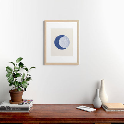 Moon Crescent - Blue Framed Art Print Gallery Image 64