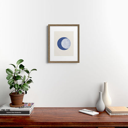 Moon Crescent - Blue Framed Art Print Gallery Image 15