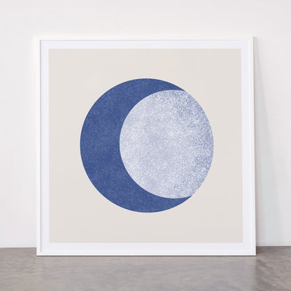 Moon Crescent - Blue Framed Art Print Gallery Image 43
