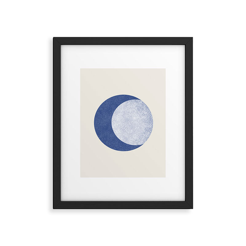 Moon Crescent - Blue Framed Art Print Gallery Image 6