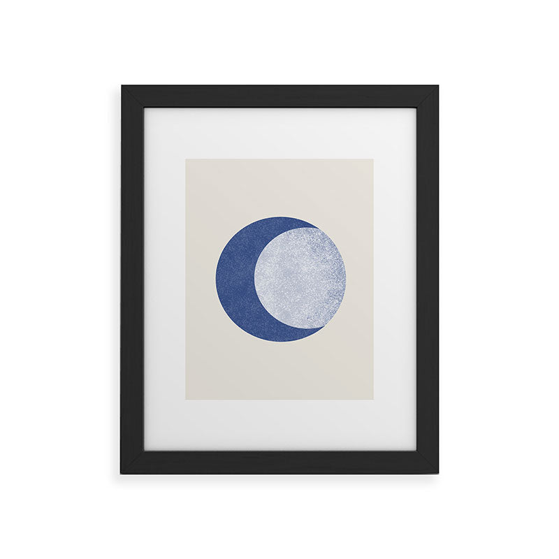 Moon Crescent - Blue Framed Art Print Gallery Image 45
