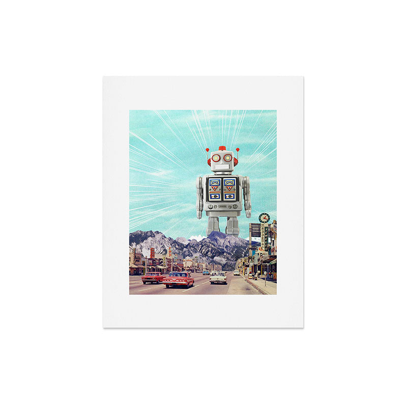 Robot in Town Art Print Gallery Image 5