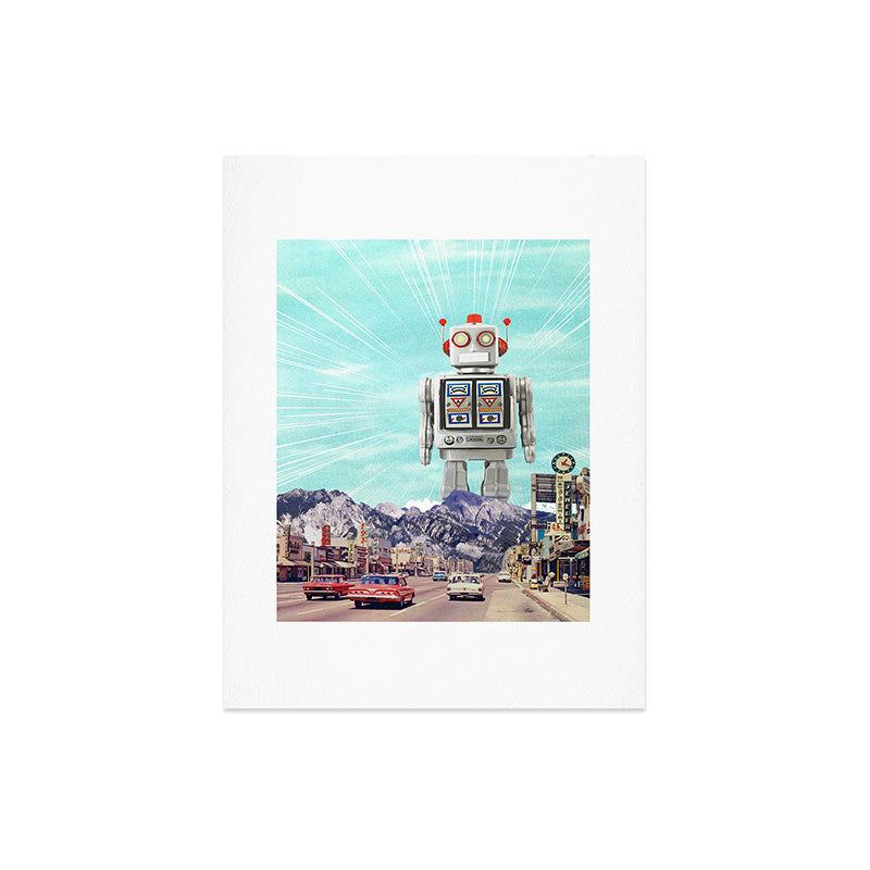 Robot in Town Art Print Gallery Image 6