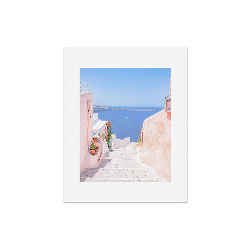 Santorini Greece Mamma Mia Pink Street Art Print Gallery Image 4