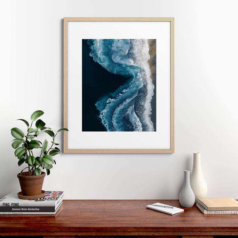 Aerial Ocean Waves - Coastal Wall Art Photography Framed Art Print Gallery Image 49