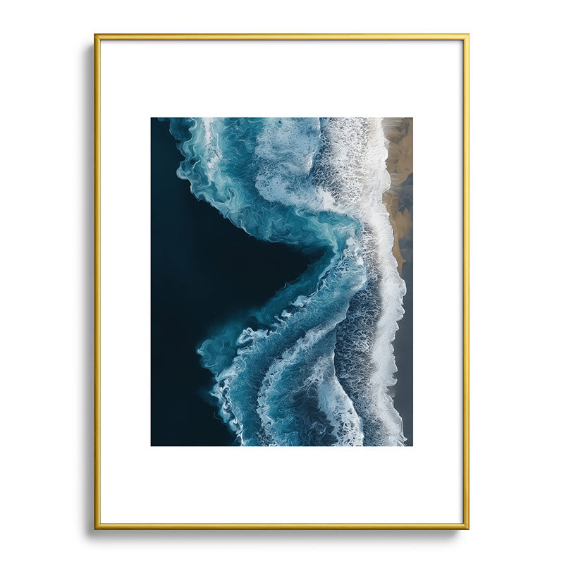 Aerial Ocean Waves - Coastal Wall Art Photography Framed Art Print Gallery Image 91