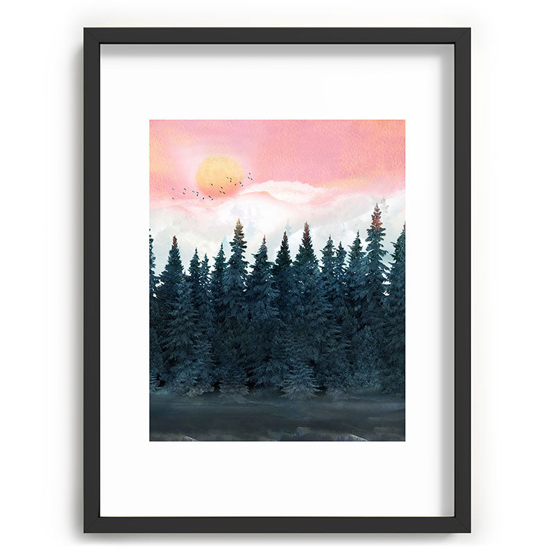 Forest Under the Sunset Framed Art Print Gallery Image 84
