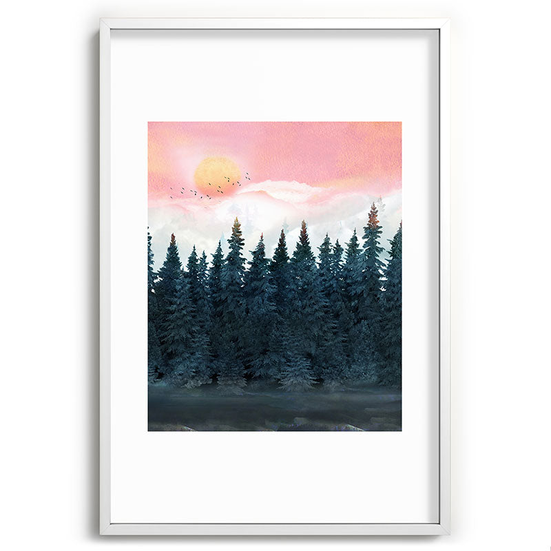 Forest Under the Sunset Framed Art Print Gallery Image 110