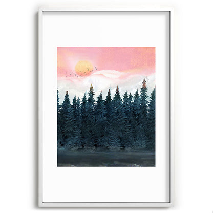 Forest Under the Sunset Framed Art Print Gallery Image 110