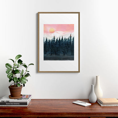 Forest Under the Sunset Framed Art Print Gallery Image 18
