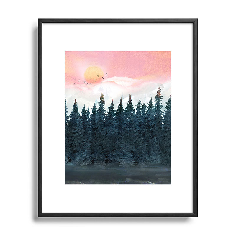 Forest Under the Sunset Framed Art Print Gallery Image 112