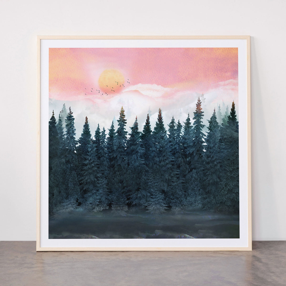 Forest Under the Sunset Framed Art Print Gallery Image 33