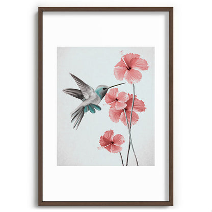 Hummingbird with Hibiscus Framed Art Print Gallery Image 68