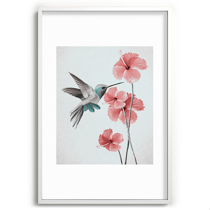 Hummingbird with Hibiscus Framed Art Print Gallery Image 80