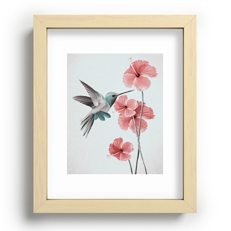 Hummingbird with Hibiscus Framed Art Print Gallery Image 70