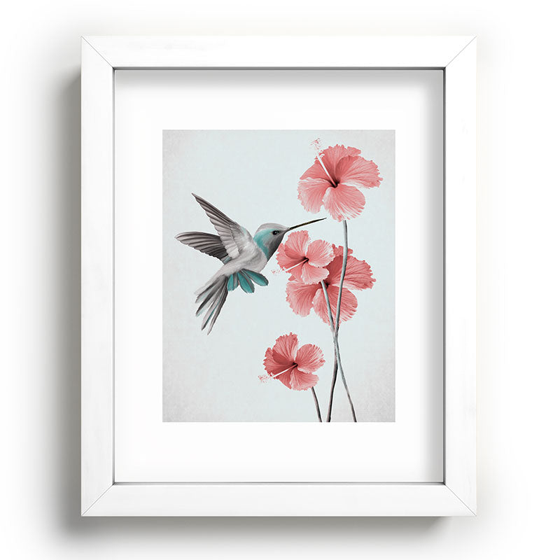 Hummingbird with Hibiscus Framed Art Print Gallery Image 75