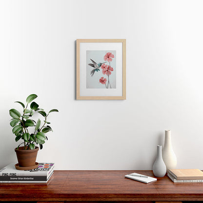 Hummingbird with Hibiscus Framed Art Print Gallery Image 46