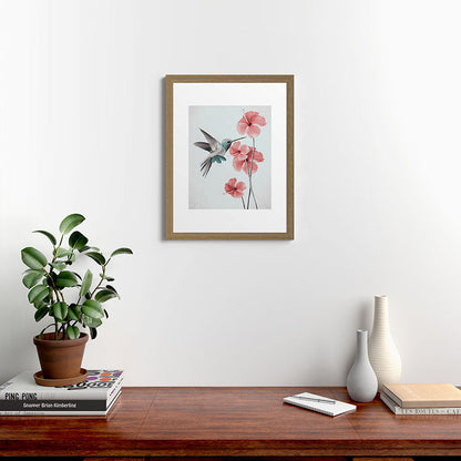 Hummingbird with Hibiscus Framed Art Print Gallery Image 40