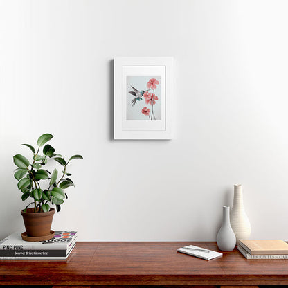 Hummingbird with Hibiscus Framed Art Print Gallery Image 52
