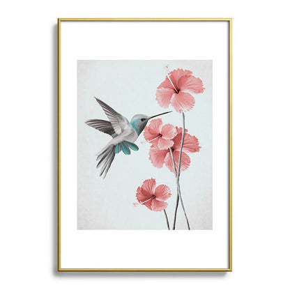 Hummingbird with Hibiscus Framed Art Print Gallery Image 90