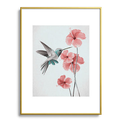 Hummingbird with Hibiscus Framed Art Print Gallery Image 91