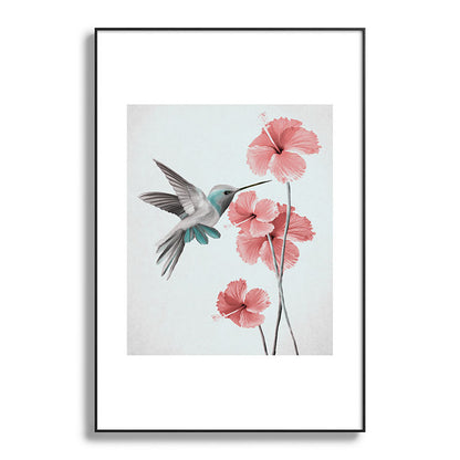 Hummingbird with Hibiscus Framed Art Print Gallery Image 86