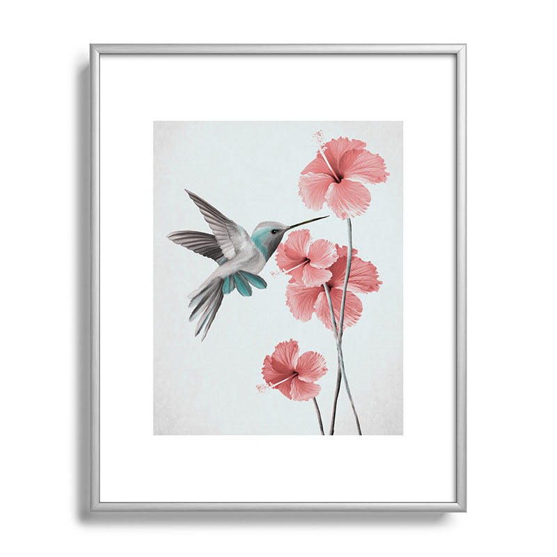 Hummingbird with Hibiscus Framed Art Print Gallery Image 95
