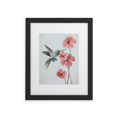 Hummingbird with Hibiscus Framed Art Print Gallery Image 29
