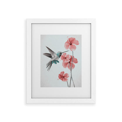 Hummingbird with Hibiscus Framed Art Print Gallery Image 50
