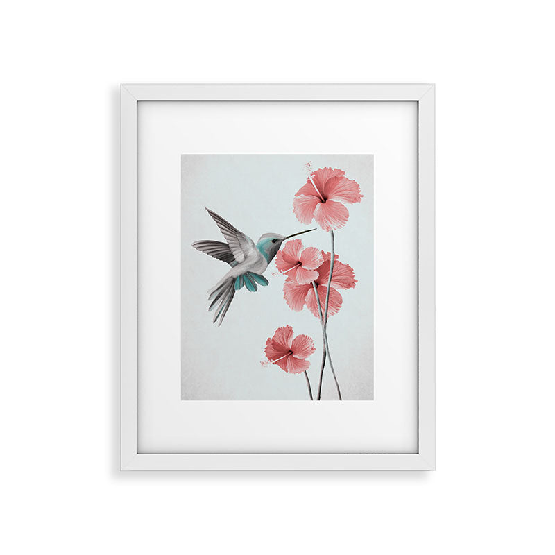 Hummingbird with Hibiscus Framed Art Print Gallery Image 23