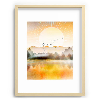 Lake Sunrise Framed Art Print Gallery Image 99