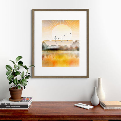 Lake Sunrise Framed Art Print Gallery Image 58