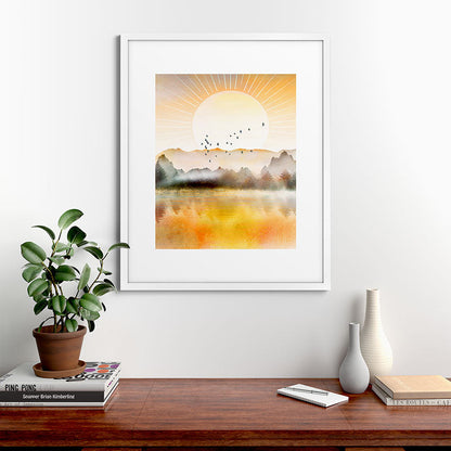 Lake Sunrise Framed Art Print Gallery Image 76