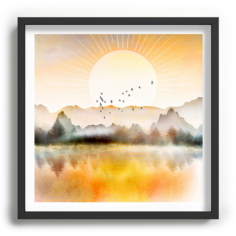 Lake Sunrise Framed Art Print Gallery Image 93